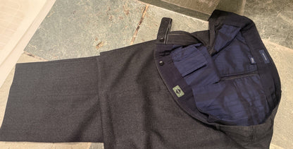 INCOTEX Slowear Men's 52 Wool Regular Fit Dress Pants Trousers Dark Gray