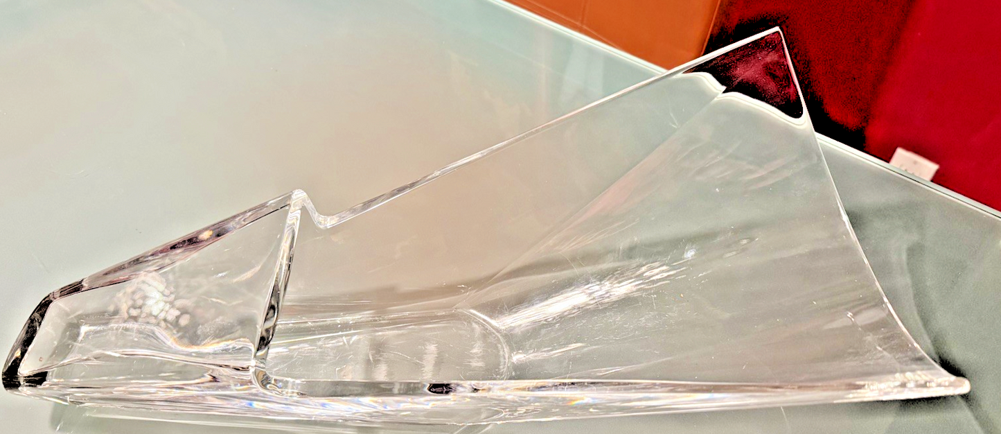 Baccarat Diva Horizontal Crystal Vase – Large 20" (50 cm), Signed 