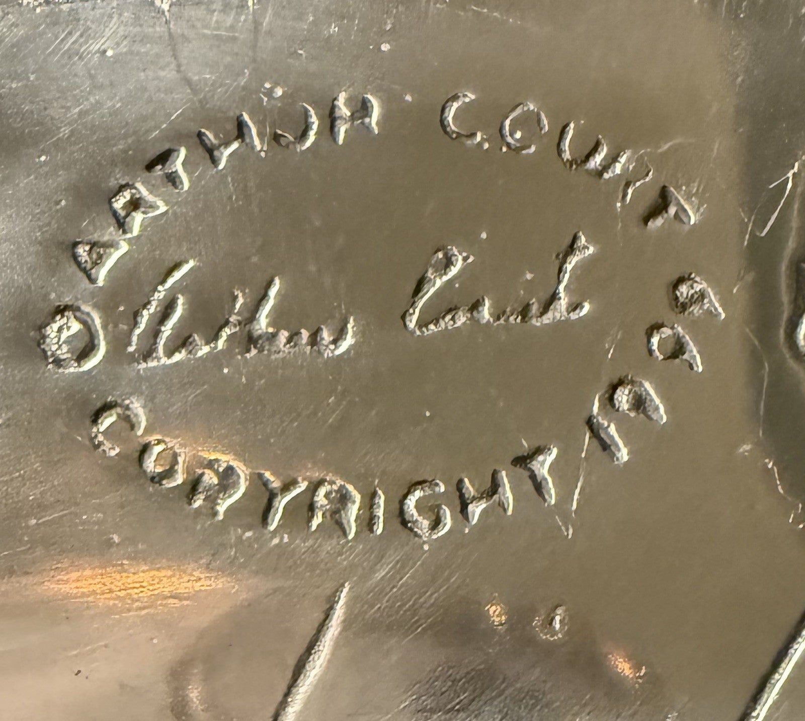 Vintage 1999 Arthur Court Monkey Banana Leaf 19" Long Tray Dish Aluminum