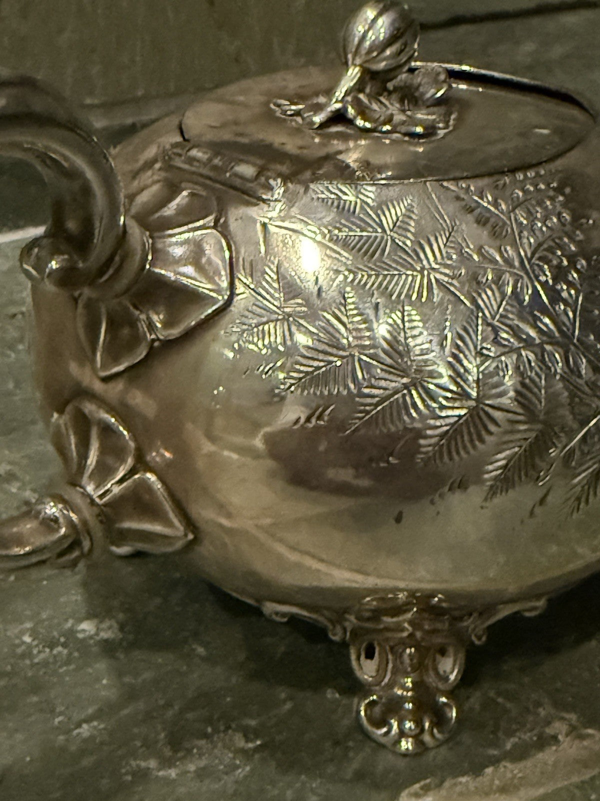 ANTIQUE Victorian James Dixon & Sons Sheffield Silver Plate EPBM Teapot Ornate