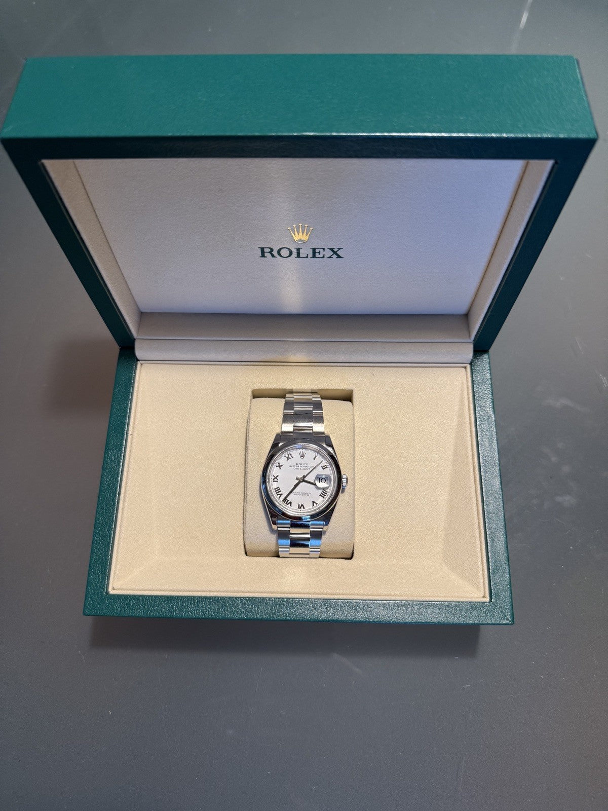 Rolex Datejust 36 126200 White Roman Oyster Domed Full Set 2025 Dubail Mint 