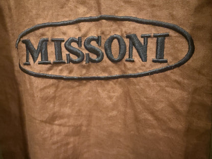 Vtg Missoni Uomo Khaki Trench Coat Jacket Belted 100% Cotton Large Italy