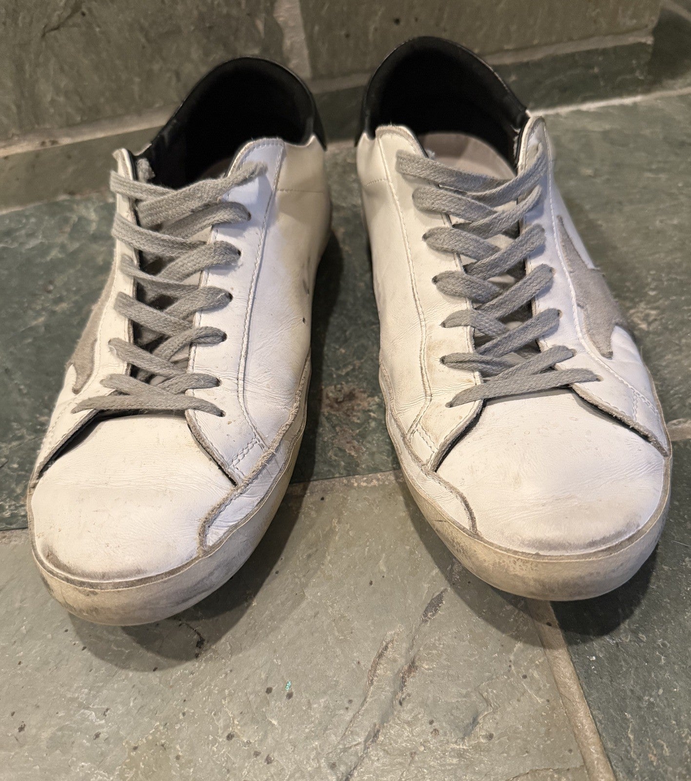 Golden Goose Superstar Mens EU 43 / US 10 Low Top Sneakers White Leather Suede