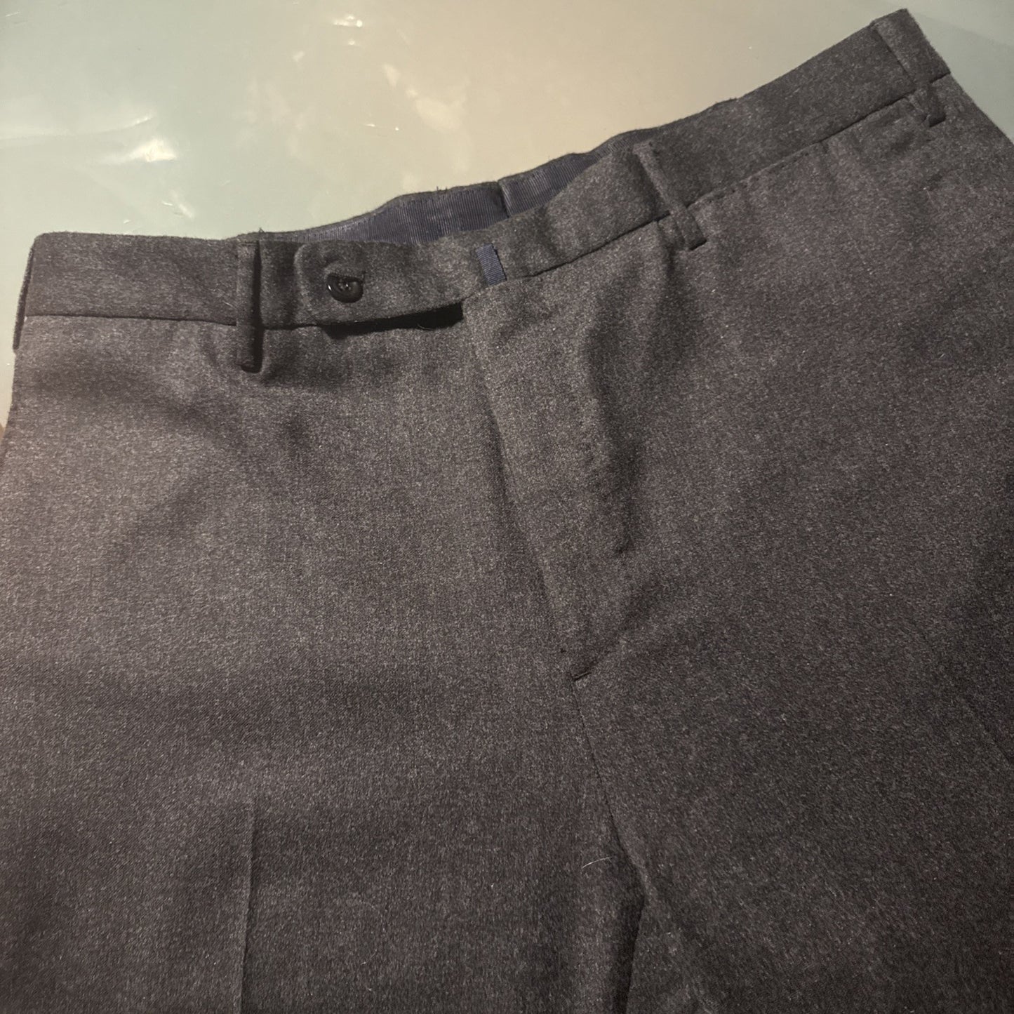 INCOTEX Slowear Men's 52 Wool Regular Fit Dress Pants Trousers Dark Gray