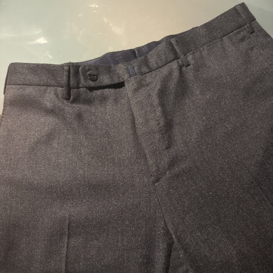 INCOTEX Slowear Men's 52 Wool Regular Fit Dress Pants Trousers Dark Gray