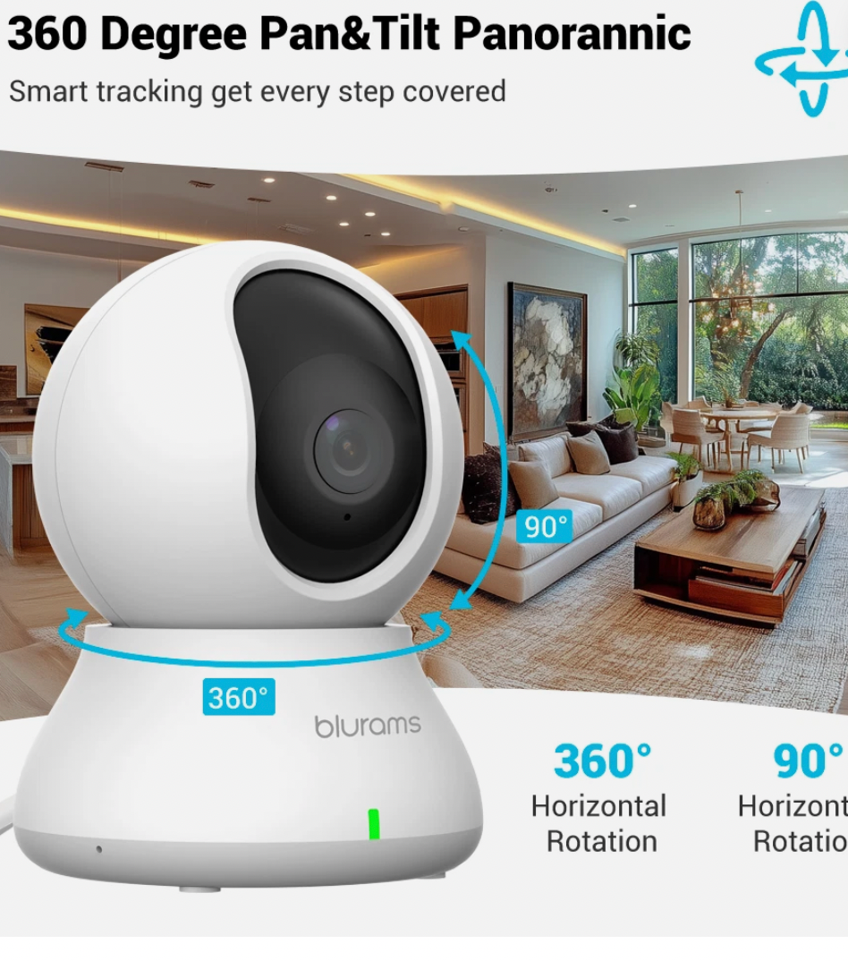 NEW Sealed Blurams 2K Dome Security Camera 360° Pan/Tilt WiFi 2Way Audio