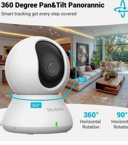 NEW Sealed Blurams 2K Dome Security Camera 360° Pan/Tilt WiFi 2Way Audio