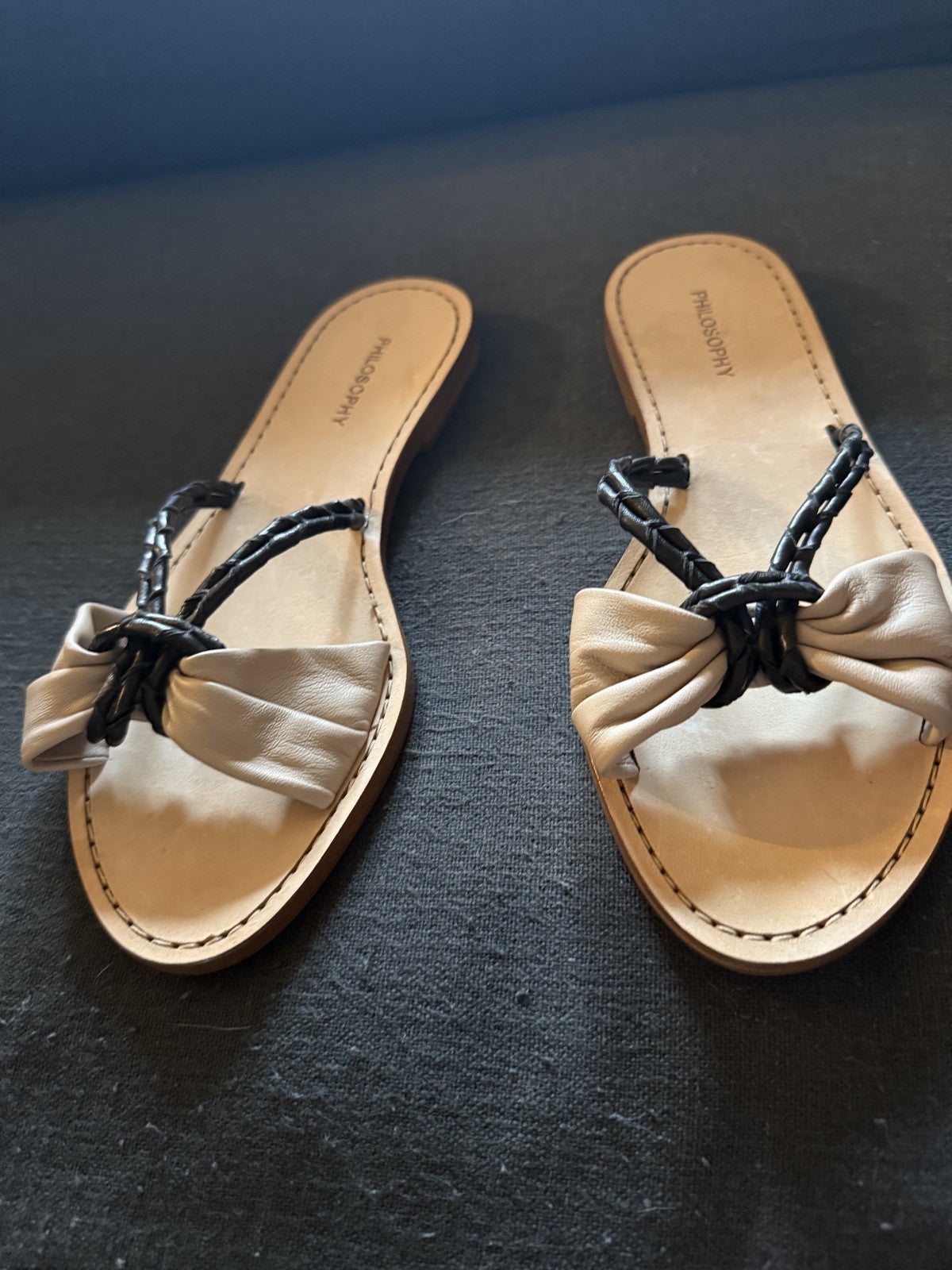 Philosophy Alberta Ferretti sandals | black  beige 38/8 US w/Box