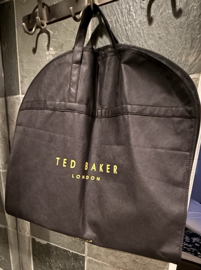 Ted Baker Architectural Pencil Dress Black Cocktail Sheath Gold Zip US 10 Size 4