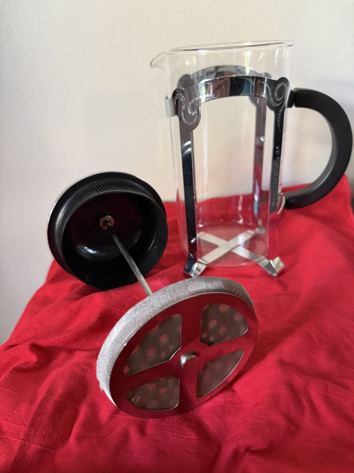 Starbucks Barista 8 Cup French Press Glass  Etched Stainless Steel Coffee Black