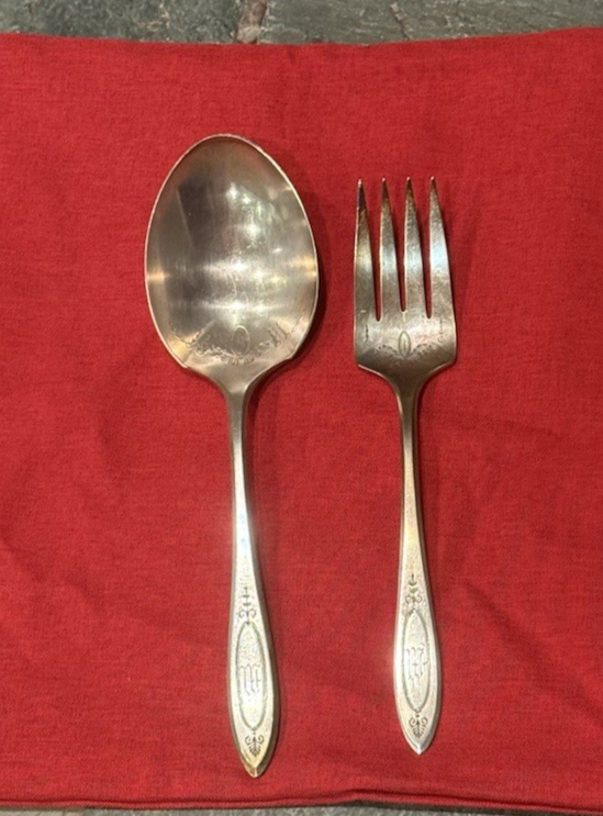 Vintage Oneida Community Plate  Adam Silverplate:  1 Spoon & 1 Fork Circa 1927