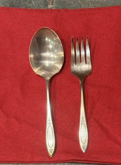 Vintage Oneida Community Plate  Adam Silverplate:  1 Spoon & 1 Fork Circa 1927