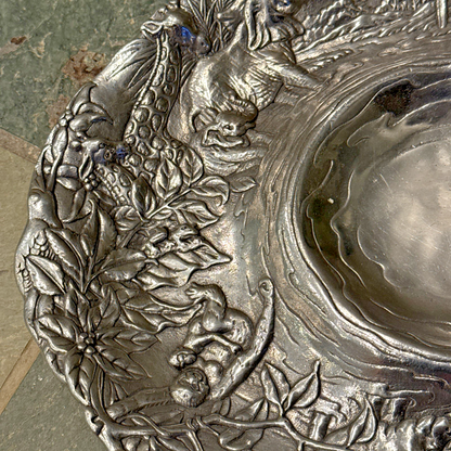 Vintage Arthur Court 1996 Aluminum Safari Chip Dip Bowl Platter