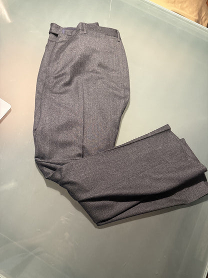 INCOTEX Slowear Men's 52 Wool Regular Fit Dress Pants Trousers Dark Gray