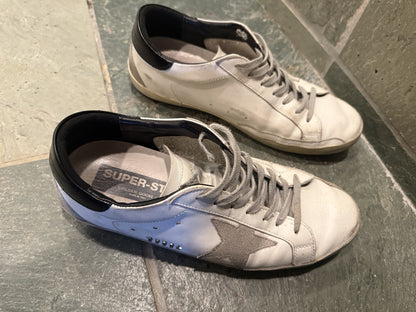Golden Goose Superstar Mens EU 43 / US 10 Low Top Sneakers White Leather Suede
