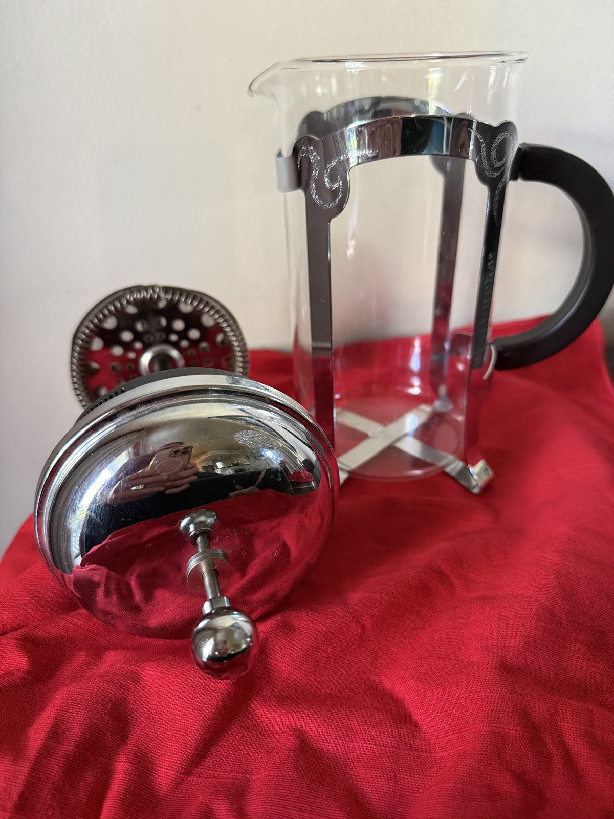 Starbucks Barista 8 Cup French Press Glass  Etched Stainless Steel Coffee Black