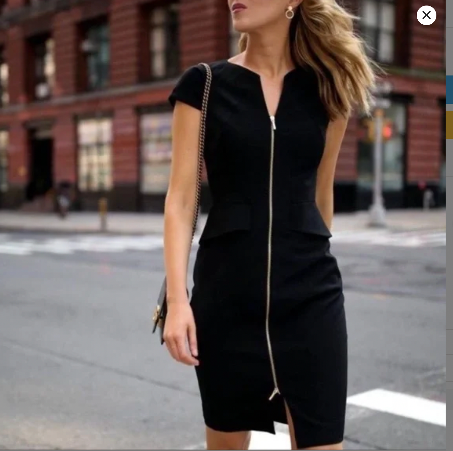 Ted Baker Architectural Pencil Dress Black Cocktail Sheath Gold Zip US 10 Size 4