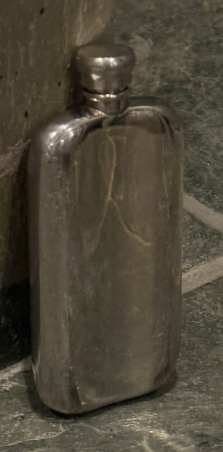 Vtg Bowmore Islay Scotch Whisky Kidney Shaped Hip Flask STAINLESS STEEL 3.4 oz