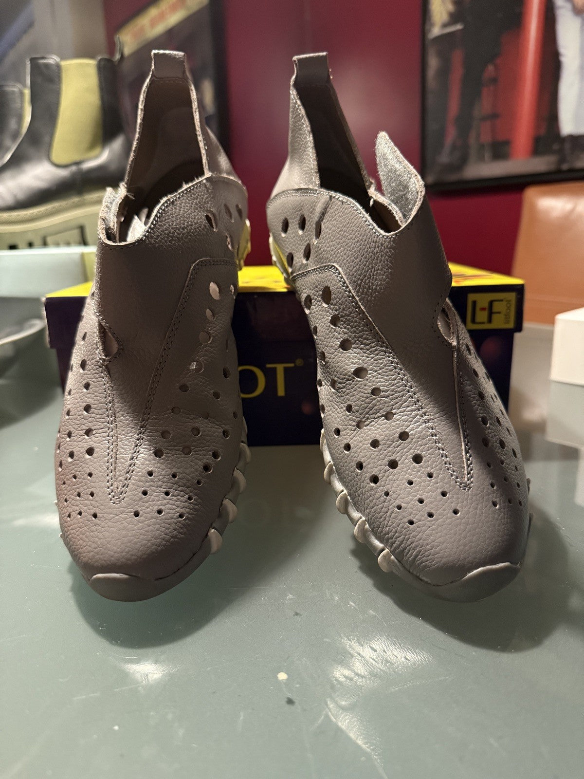 LITFOOT LF9010-3 Comfy Women's  Gray Leather Shoes Size 8 / 38  with box 