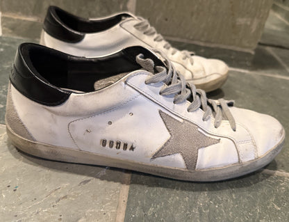Golden Goose Superstar Mens EU 43 / US 10 Low Top Sneakers White Leather Suede