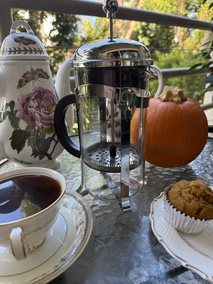 Starbucks Barista 8 Cup French Press Glass  Etched Stainless Steel Coffee Black