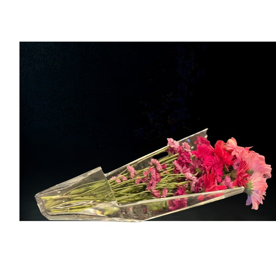 Baccarat Diva Horizontal Crystal Vase – Large 20" (50 cm), Signed 