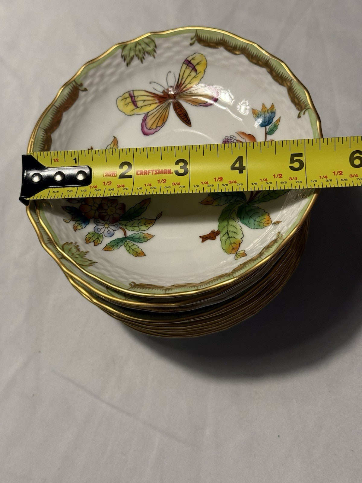 Herend 47621 Saucer Queen Victoria VBO Gold Butterfly Flower 5.25"