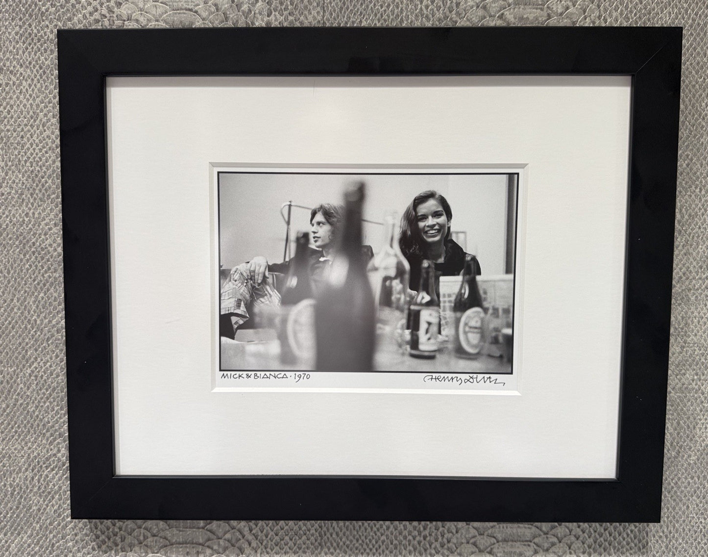 HENRY DILTZ SIGNED 8x10 Print | MICK BIANCA JAGGER Rolling Stones 1970 COA Frame