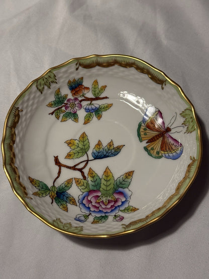 Herend 47621 Saucer Queen Victoria VBO Gold Butterfly Flower 5.25"