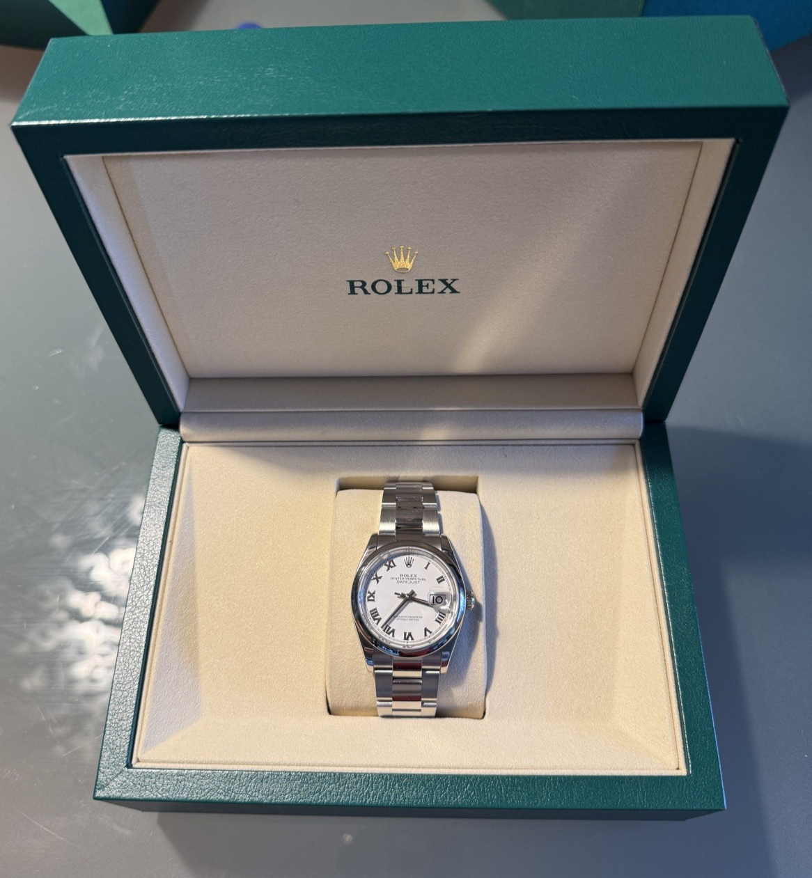 Rolex Datejust 36 126200 White Roman Oyster Domed Full Set 2025 Dubail Mint 