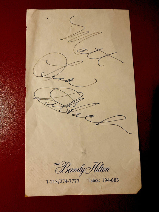 LISA EILBACHER AUTOGRAPH on 1983 Beverly Hilton Notepaper Officer & A Gentleman