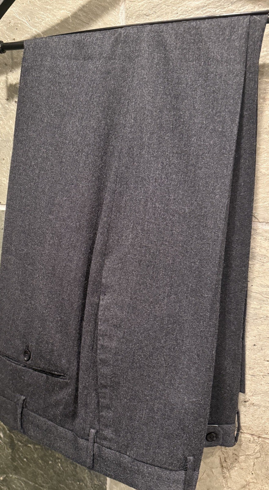 INCOTEX Slowear Men's 52 Wool Regular Fit Dress Pants Trousers Dark Gray