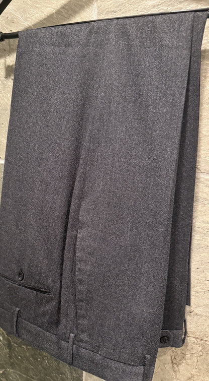 INCOTEX Slowear Men's 52 Wool Regular Fit Dress Pants Trousers Dark Gray