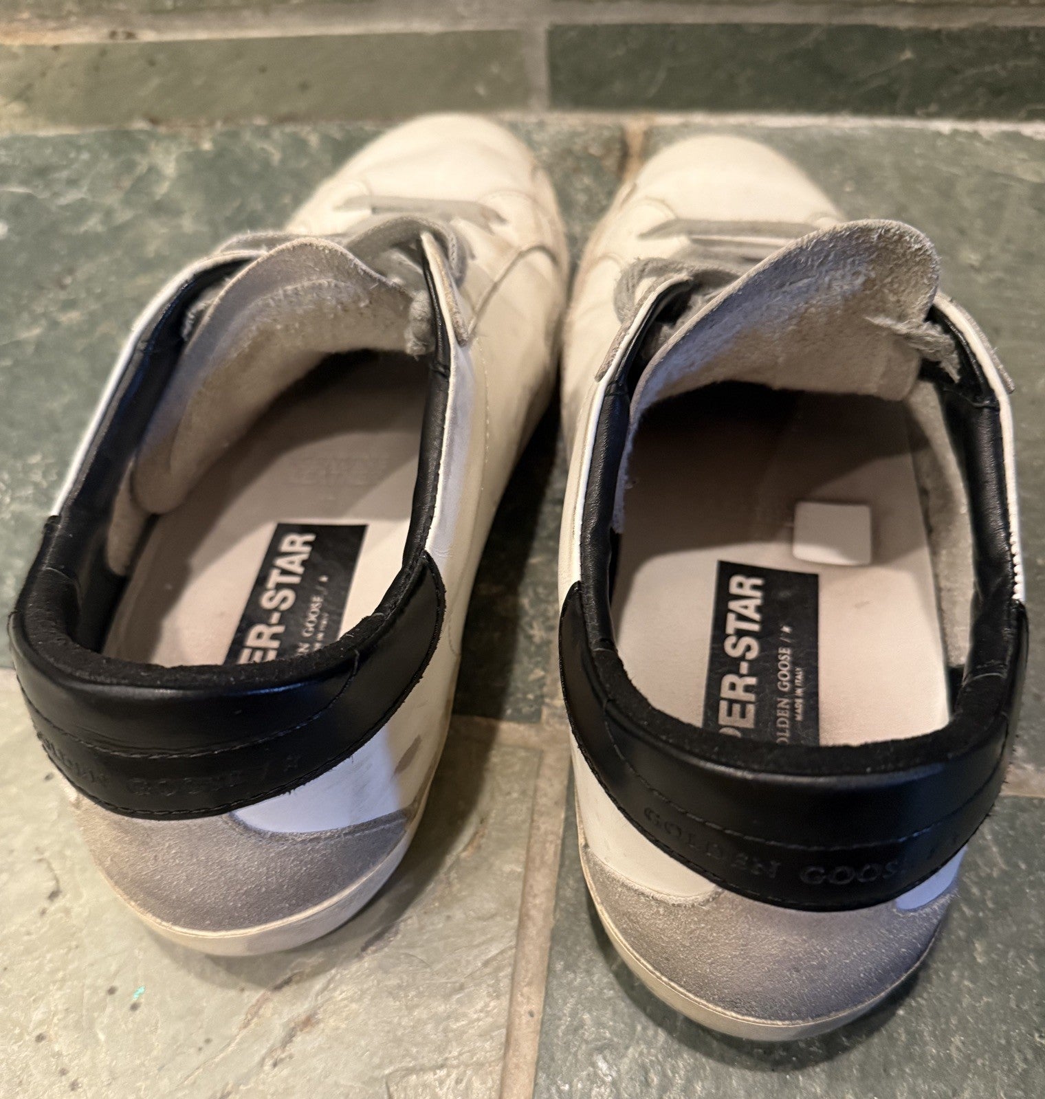 Golden Goose Superstar Mens EU 43 / US 10 Low Top Sneakers White Leather Suede