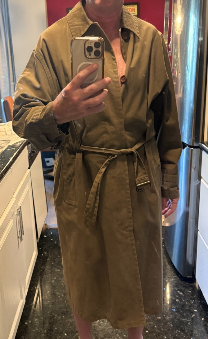 Vtg Missoni Uomo Khaki Trench Coat Jacket Belted 100% Cotton Large Italy