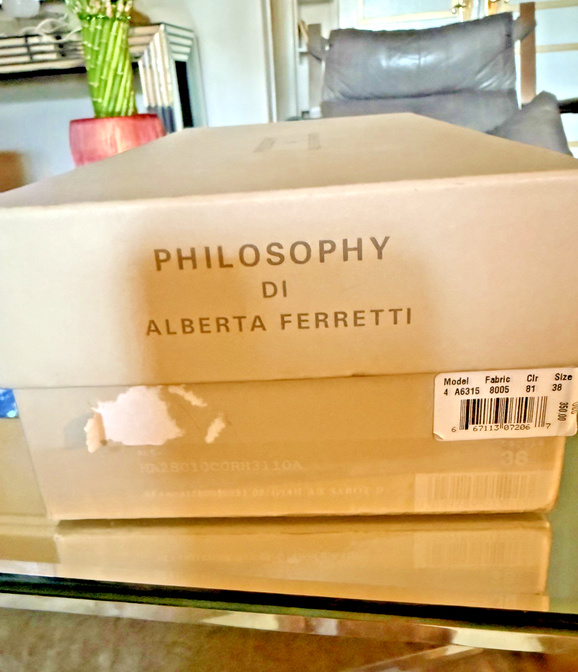 Philosophy Alberta Ferretti sandals | black  beige 38/8 US w/Box