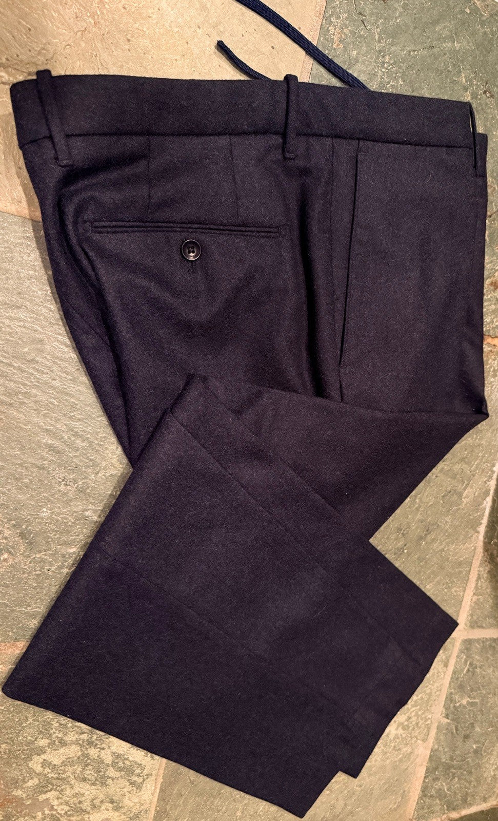 INCOTEX Slowear Drawstring Trousers Men's Size 50 Dark Blue Wool  Super 100's