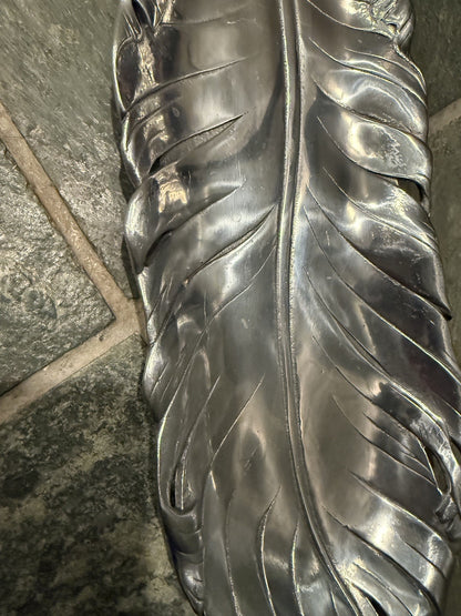 Vintage 1999 Arthur Court Monkey Banana Leaf 19" Long Tray Dish Aluminum