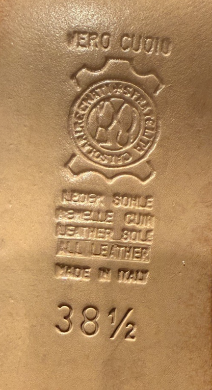 Privilege Paris Black Leather Pumps Heels 38.5 US 8 Vero Cuoio Made Italy