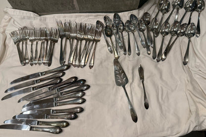 62 Pc Set of 12 1International Silver Flatware Stainless Steel & Serving  EP