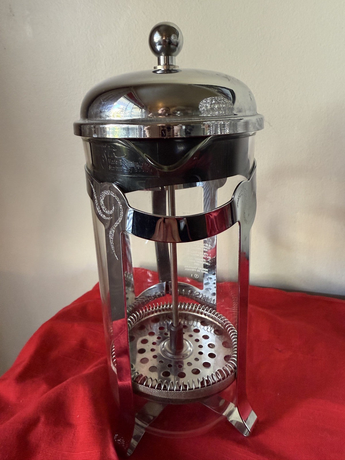 Starbucks Barista 8 Cup French Press Glass  Etched Stainless Steel Coffee Black