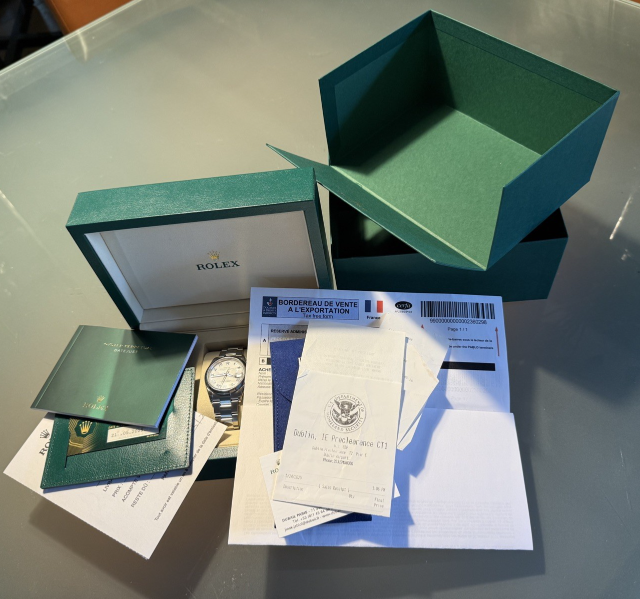 Rolex Datejust 36 126200 White Roman Oyster Domed Full Set 2025 Dubail Mint 