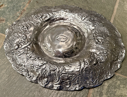 Vintage Arthur Court 1996 Aluminum Safari Chip Dip Bowl Platter