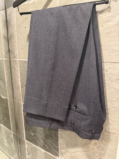 INCOTEX Slowear Men's 52 Wool Regular Fit Dress Pants Trousers Dark Gray