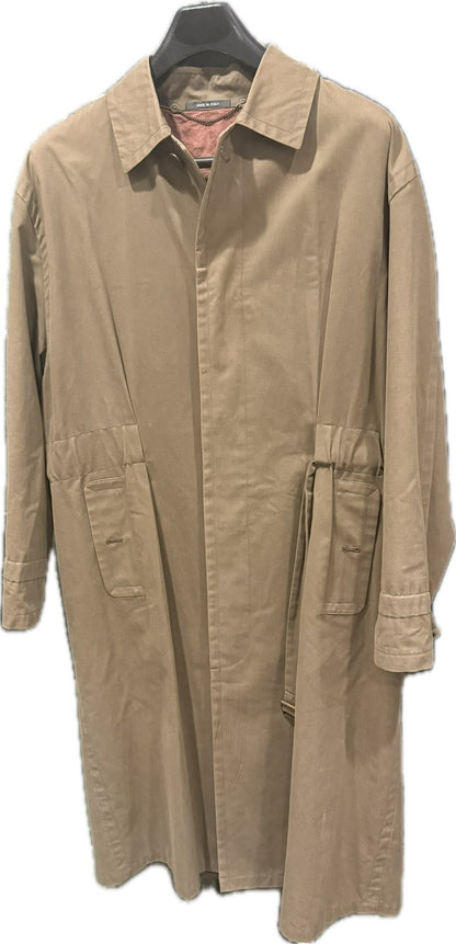 Vtg Missoni Uomo Khaki Trench Coat Jacket Belted 100% Cotton Large Italy