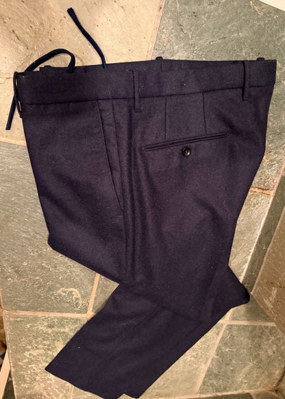 INCOTEX Slowear Drawstring Trousers Men's Size 50 Dark Blue Wool  Super 100's