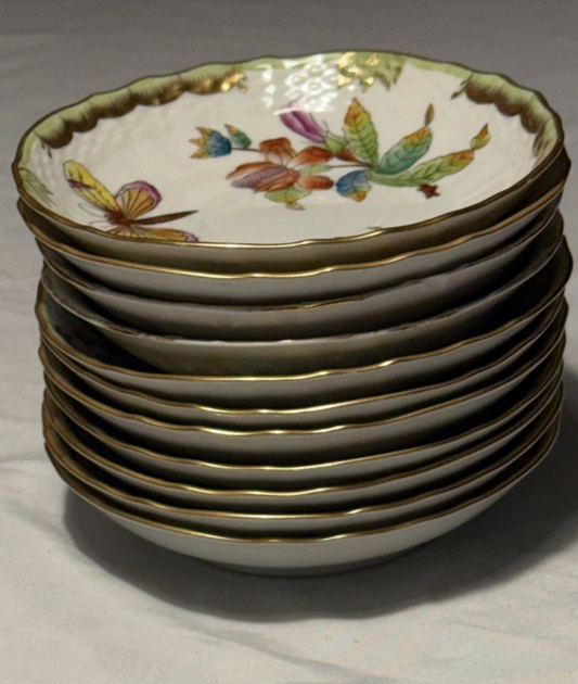 Herend 47621 Saucer Queen Victoria VBO Gold Butterfly Flower 5.25"