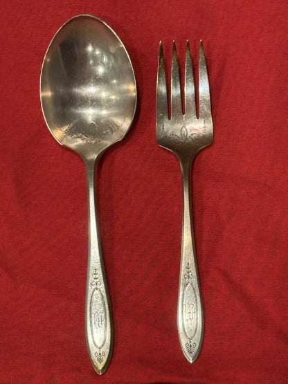Vintage Oneida Community Plate  Adam Silverplate:  1 Spoon & 1 Fork Circa 1927