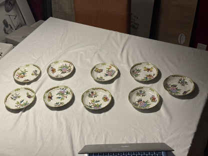 Herend 47621 Saucer Queen Victoria VBO Gold Butterfly Flower 5.25"