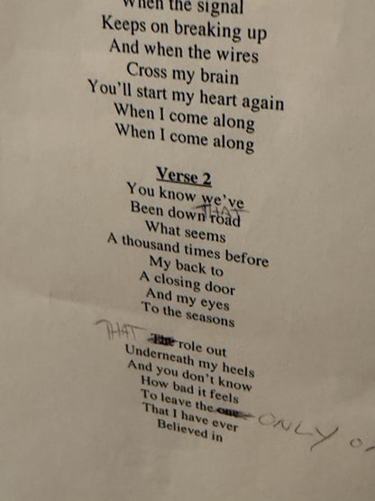 Chris Cornell Handwritten Lyrics Edits RARE Photo Andrew Stuart COA